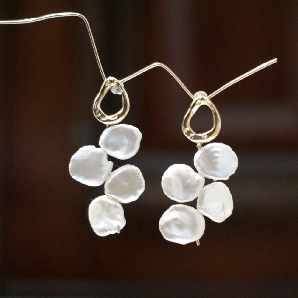 Handmade earrings / Pearl earrings / Baroque pearls; Keshi pearls